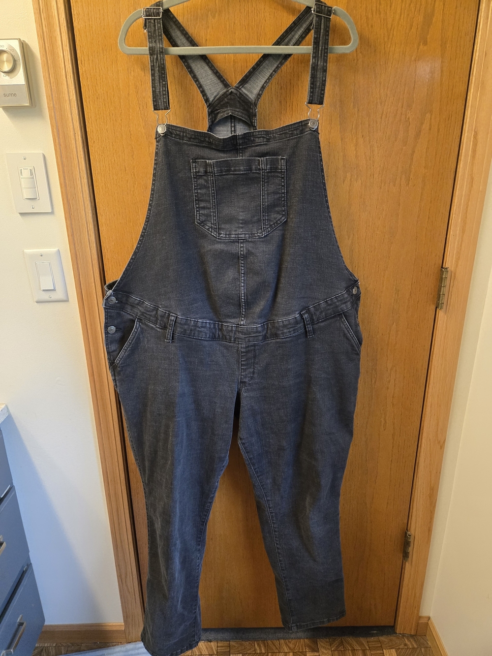 Women's Dark Gray Denim Overalls